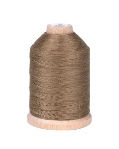 A spool of brown colored thread