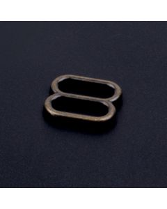 Black Background with 1/2 Inch Antique Brass Metal Round Wide-Mouth Lite Weight Triglide