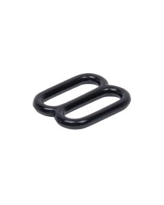 Black Powder Coated Metal Round Wide-Mouth Triglide Slide on a white background