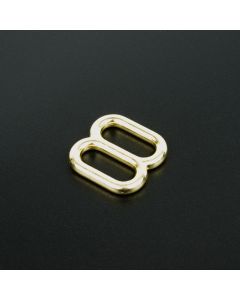 5/8 Inch Brass Plated Metal Round Wide-Mouth Triglide Slides, 10 Pack