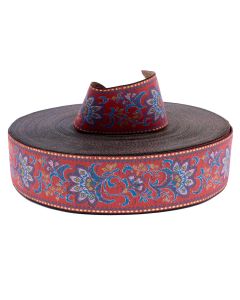 2 1/4 Inch Wide Rustic Bloom Woven Jacquard Braid Ribbon Closeout