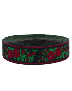 1 5/8 Inch Rose Garden Woven Jacquard Braid Ribbon Closeout