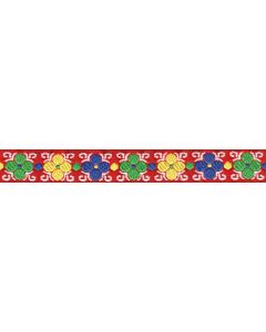 7/8 Inch Wide Basic Flowers Woven Jacquard Braid Ribbon - Various Lengths Available