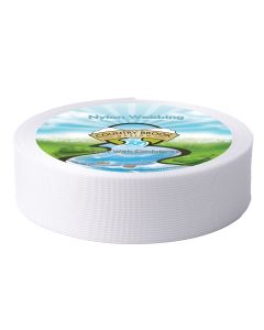 A roll of white nylon webbing