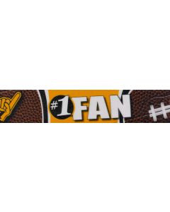 Black, gold, and white colors, with a football design