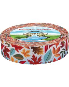 A scattered pattern of detailed fall leaves—maple, oak, and assorted leaf shapes—creating a layered, organic feel.