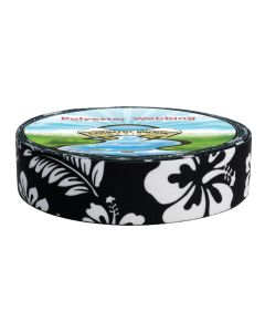 1 Inch Black Hawaiian Polyester Webbing