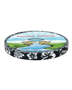 3/4 Inch Black Hawaiian Polyester Webbing