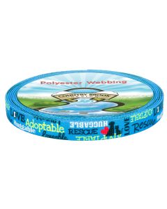 1/2 Inch Blue Loveable Rescue Polyester Webbing