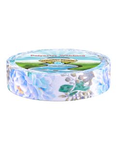 Painterly, abstract florals and foliage that feel airy and organic—almost like a hand-painted canvas. Predominantly light blues and whites, with accents of soft green and subtle hints of yellow and gray.