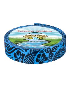 1 1/2 Inch Blue Polynesian Polyester Webbing