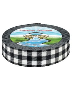 Buffalo plaid black and white webbing design