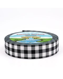 Buffalo plaid black and white webbing design 
