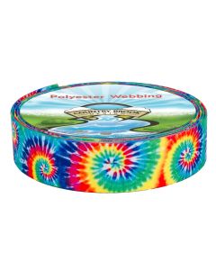 1 1/2 Inch Classic Tie Dye Polyester Webbing