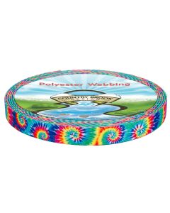 5/8 Inch Classic Tie Dye Polyester Webbing