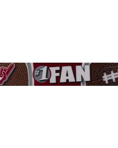 5/8 Inch Crimson and White Football Fan Polyester Webbing Closeout