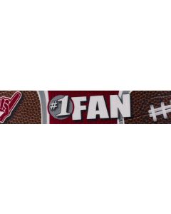 1 1/2 Inch Crimson and White Football Fan Polyester Webbing Closeout