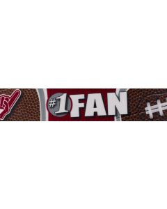 Polyester webbing with #1 Fan, foam fingers and footballs printed onto it