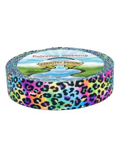 A roll of Electric Leopard Polyester Webbing