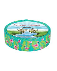 1 1/2 Inch Flamingos Polyester Webbing