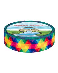 Repeating triangular geometric pattern arranged in a kaleidoscope-style layout, creating a bold, faceted look