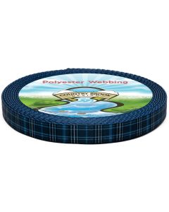 5/8 Inch Navy Plaid Polyester Webbing, 5 Yards