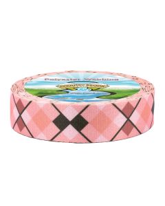 Pink argyle design, featuring alternating light pink and dark diamond shapes for a stylish look.