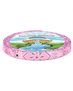 5/8 Inch Pink Bandana Polyester Webbing