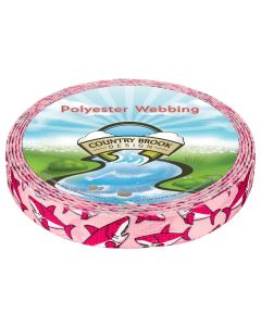 5/8 Inch Pink Sharks Polyester Webbing