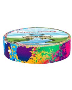 Vibrant mix of bright pink, teal green, turquoise blue, deep purple, golden yellow, and hints of orange and white. Abstract paint splatter / tie-dye style with layered, irregular splashes