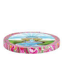 3/4 Inch Pink Paisley Polyester Webbing