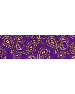 1 Inch Purple Paisley Polyester Webbing