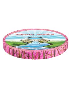 3/4 Inch Pink Waterfowl Camo Polyester Webbing