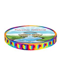 1/2 Inch Rainbow Hearts Polyester Webbing