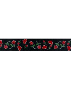 1/2 Inch Roses for My Valentine Polyester Webbing Closeout