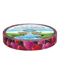 1 Inch Romantic Hearts Polyester Webbing