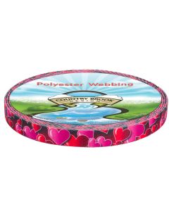 1/2 Inch Romantic Hearts Polyester Webbing