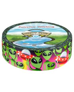 1 1/2 Inch Space Aliens Polyester Webbing