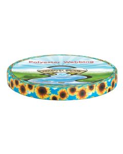 5/8 Inch Sunflowers Polyester Webbing