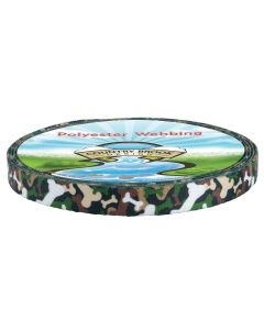 3/4 Inch Woodland Bone Camo Polyester Webbing