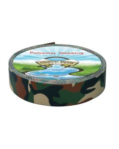 1 1/2 Inch Woodland Camo HD Polyester Webbing