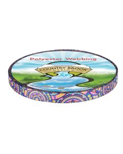 The design showcases colorful, repeating mandala and arch motifs, arranged in a continuous horizontal pattern.
