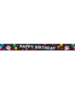 1/2 Inch Black Happy Birthday Photo Quality Polyester Closeout