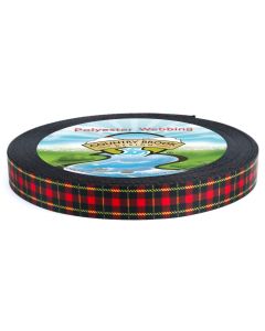 1 Inch Black and Red Plaid Photo Quality Polyester