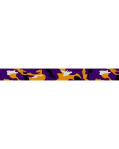 Traditional organic camo shapes with smooth, flowing edges. Rich purple and golden yellow as the dominant colors