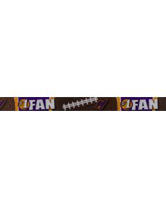 Polyester webbing with footballs and #1 fan printed on it