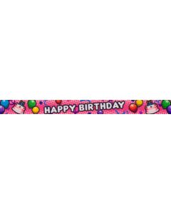 1/2 Inch Pink Happy Birthday Photo Quality Polyester Closeout