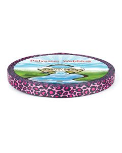 Leopard print featuring irregular black and dark pink spots outlined for high contrast