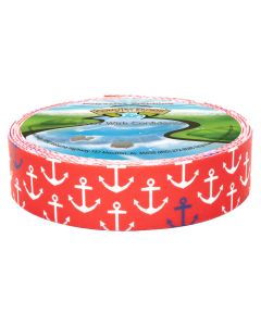 1 Inch Red Anchors Away Polyester Webbing