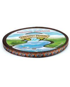Brown polyester webbing with fake sapphires and gems printed onto it